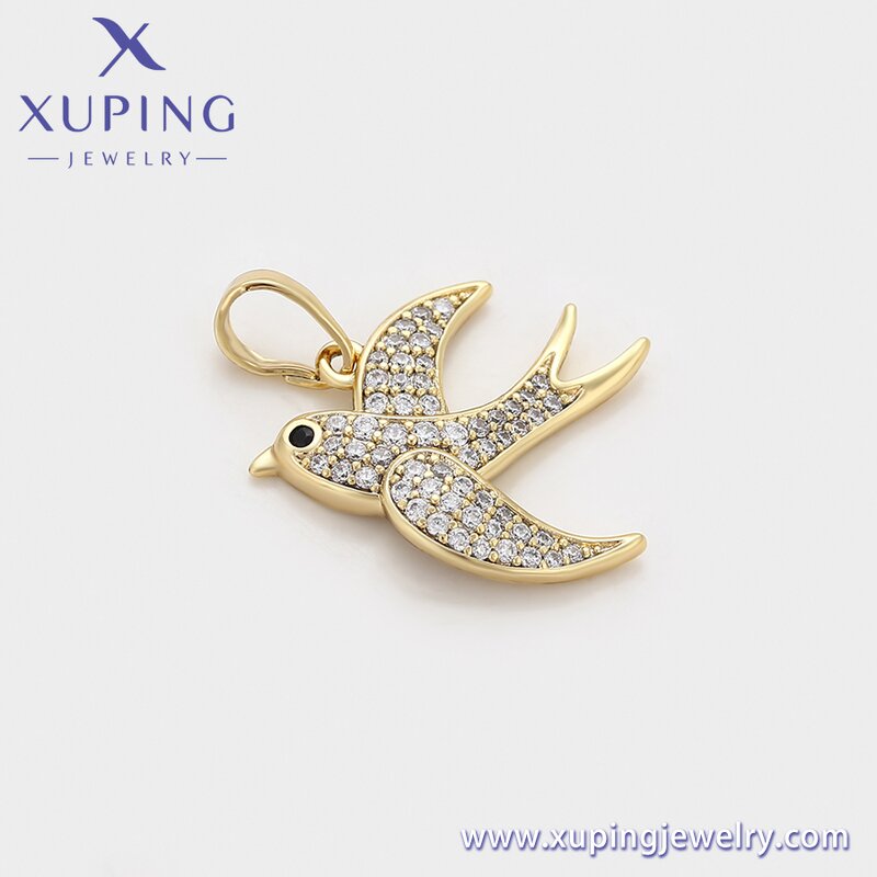 Pendant Manufacturer - XUPING X000885254 14K Gold Plated Iced Out Animal Bird