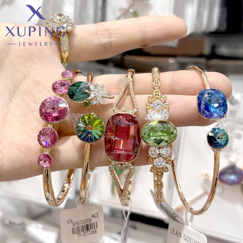 Women Bracelet Manufacturer - XUPING Gold Plated Stone Butterfly Bow Heart Bangle