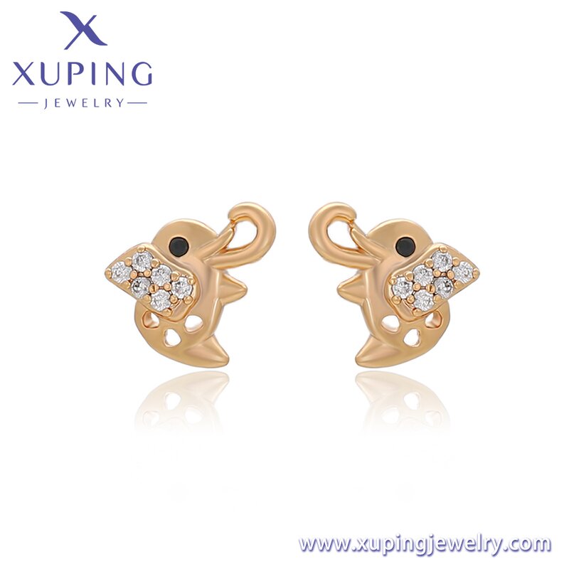 Girl Earring Manufacturer - XUPING Small MOQ Cute Animal Bear Rabbit Fish Deer Stud