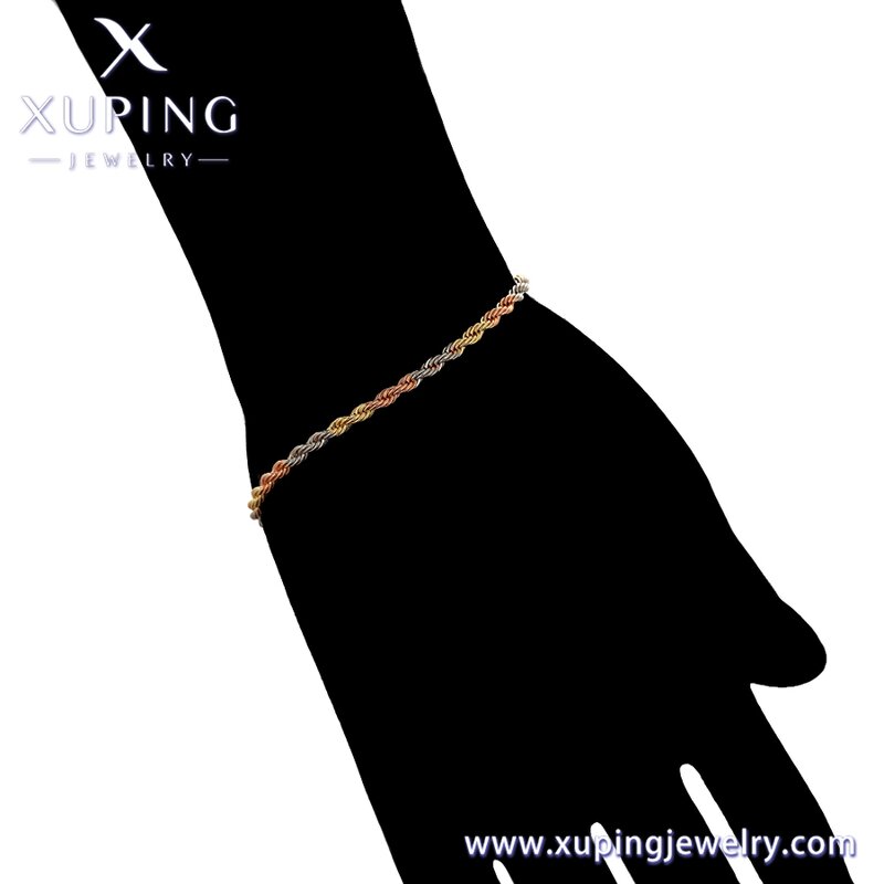 Anklet Manufacturer - XUPING X000730620 Multicolor Spiral Link Alloy Foot Chain