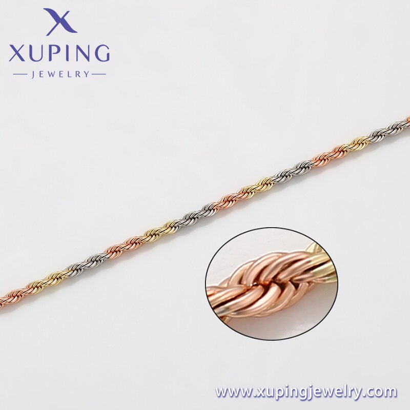 Anklet Manufacturer - XUPING X000730620 Multicolor Spiral Link Alloy Foot Chain