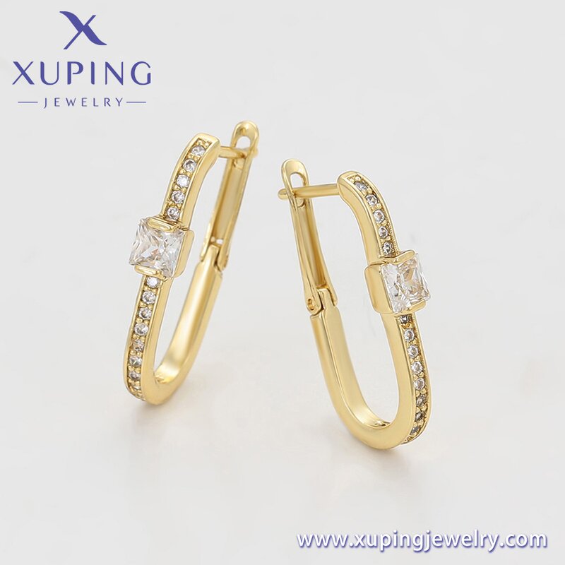 Huggie Earring Manufacturer - XUPING X000941566 14K Gold Plated CZ Small Hoop