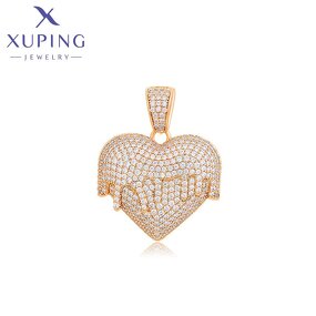 Pendant Manufacturer - XUPING X000716993 18K Gold Plated Heart Shape Copper Sweetheart