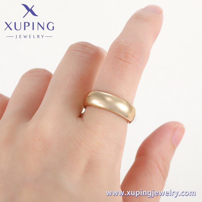 Women Ring Manufacturer - XUPING X000821413 18K Gold Plated Minimalist Wedding Copper