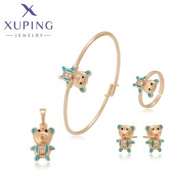 Kids Jewelry Set Manufacturer - XUPING A00716757 Cute Animal Bear Copper Child Set