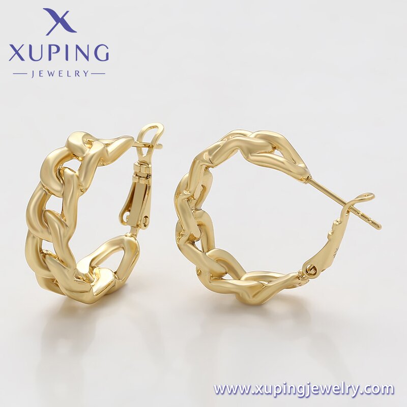 Huggie Earring Manufacturer - XUPING X000464058 14K Gold Plated Charming Copper Women