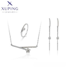 Women Jewelry Set Manufacturer - XUPING 64692 Platinum Plated Hexagonal Crystal Exquisite