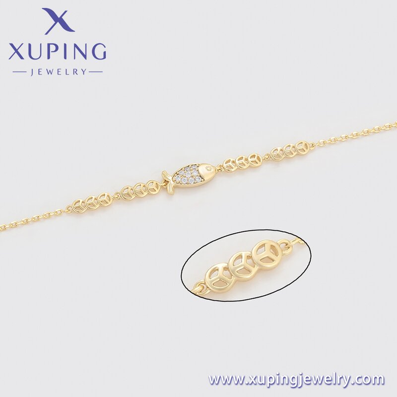 Women Bracelet Manufacturer - XUPING X000979925 14K Gold Plated Environmental Copper