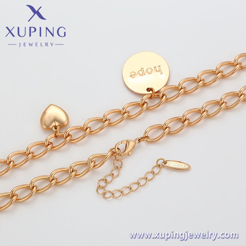 Women Necklace Manufacturer - XUPING A00733995 18K Gold Plated Heart Minimalist
