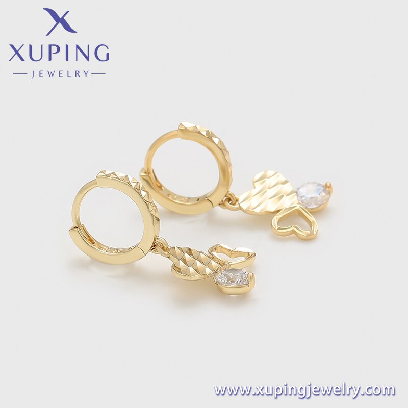 Earring Manufacturer - XUPING X000759397 14K Gold Plated Heart Environmental Copper