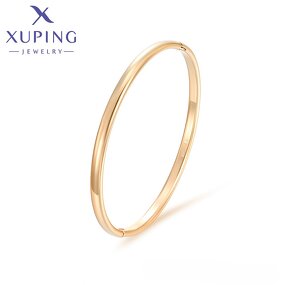 Women Bangle Manufacturer - XUPING X000937700 18K Gold Plated Plain Design New