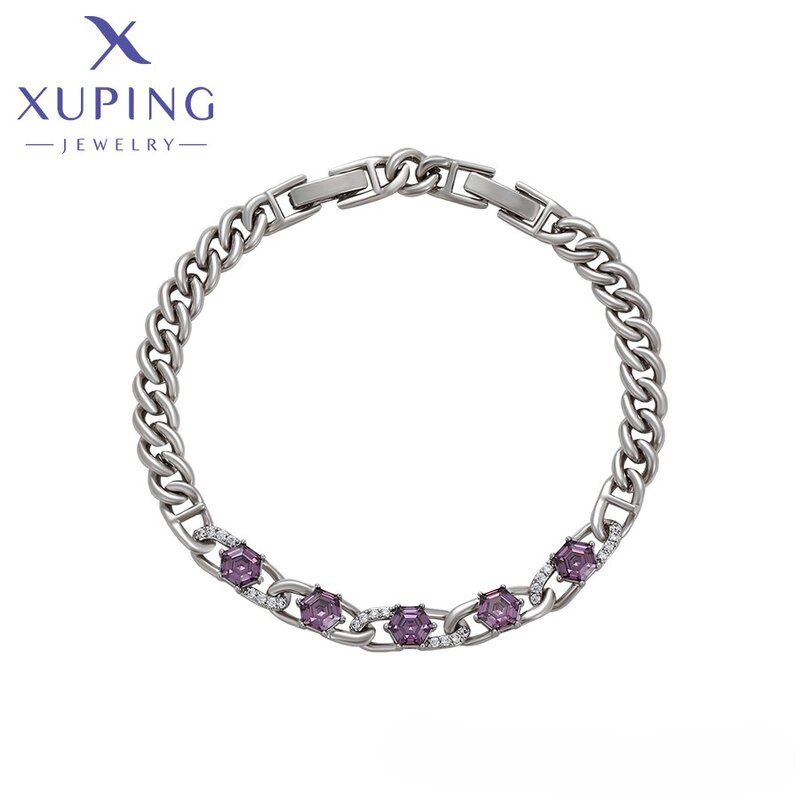 Unisex Bracelet Manufacturer - XUPING X000827381 Platinum Plated Environmental Copper Minimalist