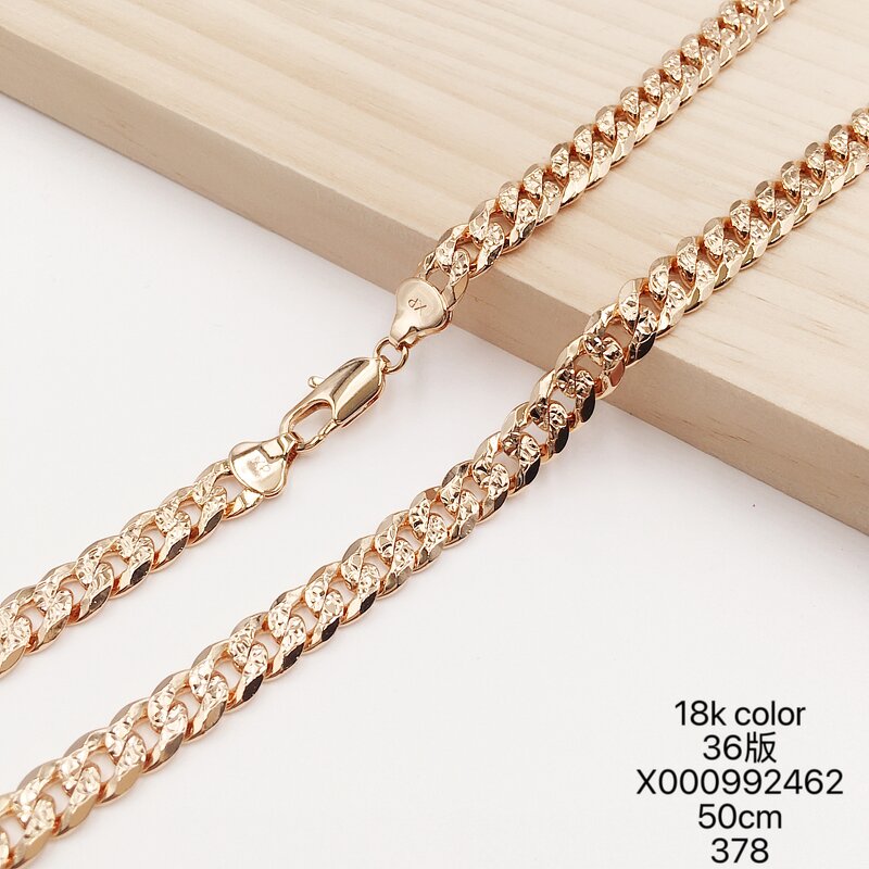 Men Necklace Manufacturer - XUPING Gold Plated Cuban Wheat Popcorn Rope Link Chain