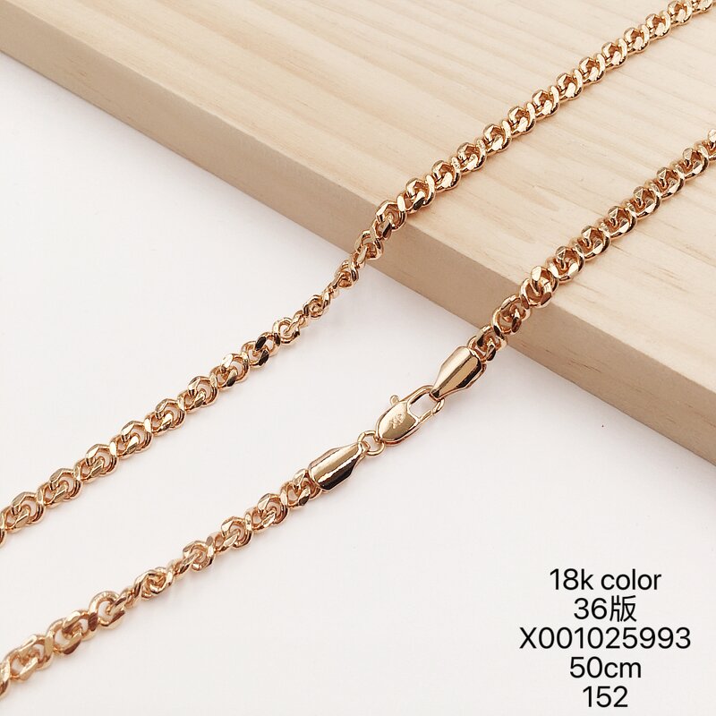 Men Necklace Manufacturer - XUPING Gold Plated Cuban Wheat Popcorn Rope Link Chain