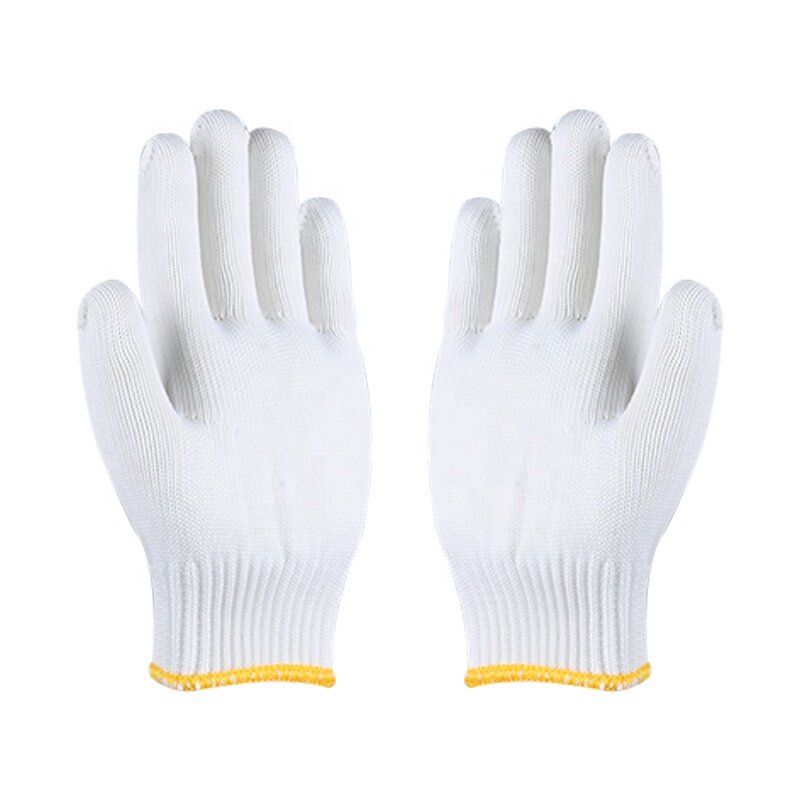 Work Gloves Manufacturer - High Quality Durable White Knitted Cotton Hand Safety