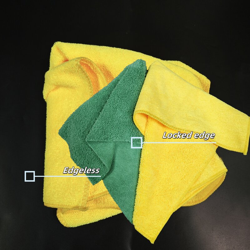 Microfiber Towels Manufacturer - Premium 16"x16" Yellow 36 Pack Plush 400 Gsm Edgeless