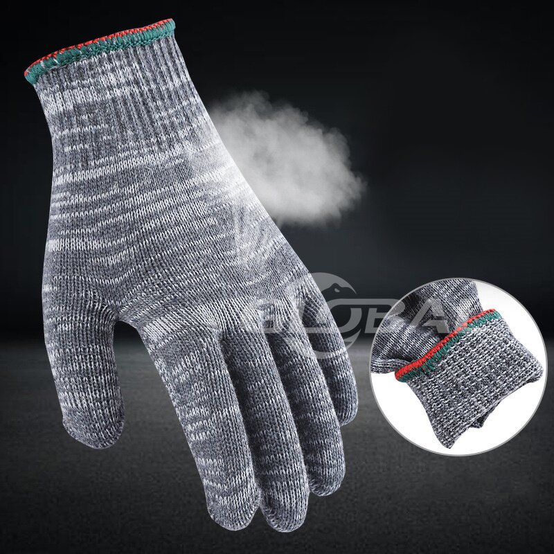 Work Safety Gloves Manufacturer - High Quality Dark Grey Cotton Knitted for Garden Cleaning