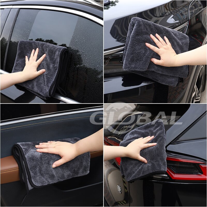 Car Drying Towel Manufacturer - 1200-1800gsm Green Wholesale Twisted Loop for Detailing