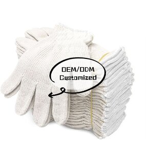 Work Safety Gloves Manufacturer - Popular Products White Anti-slip Cotton Yarn Knitted
