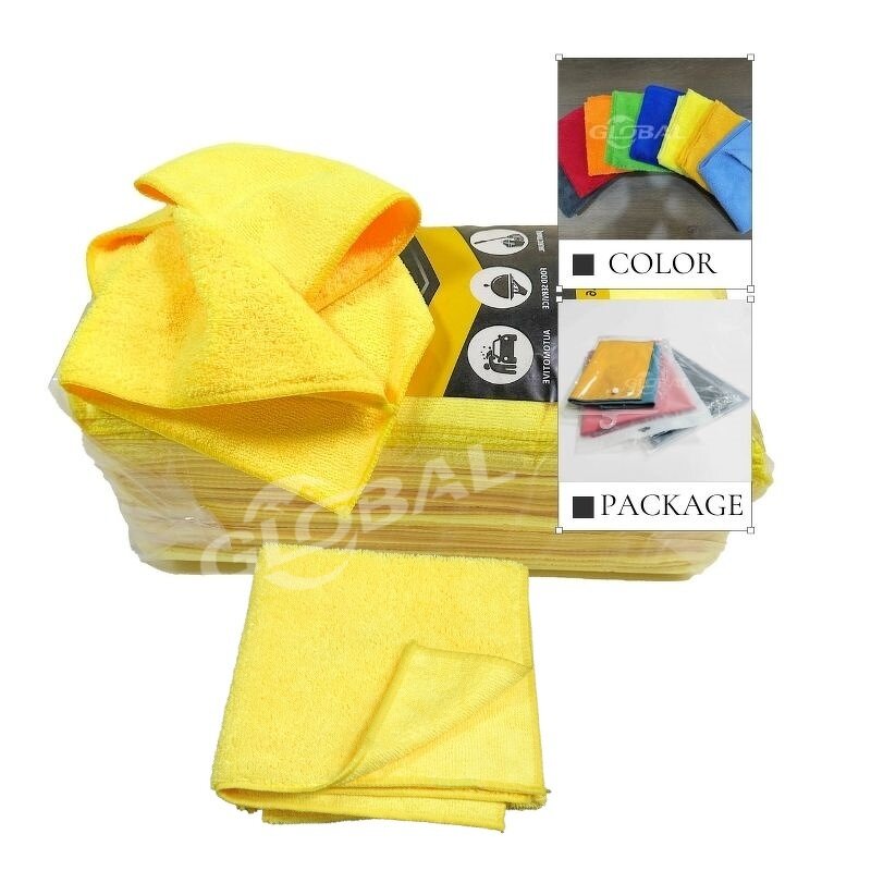 Car Wash Towel Manufacturer - Premium 16"x16" Yellow 36 Pack High Low Pile Customized