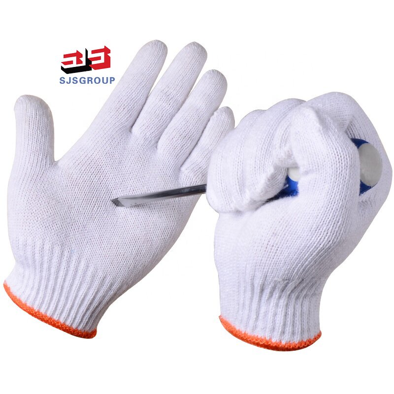 Work Gloves Manufacturer - Hot Selling 400g Knitted White Cotton for Hand Protection