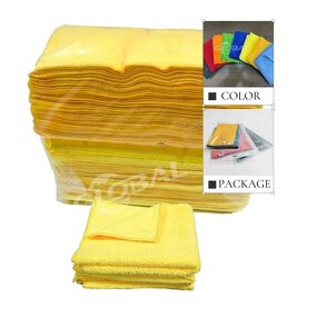 Car Washing Towel Manufacturer - 40*40cm Yellow 36 Pack High Low Pile 300gsm