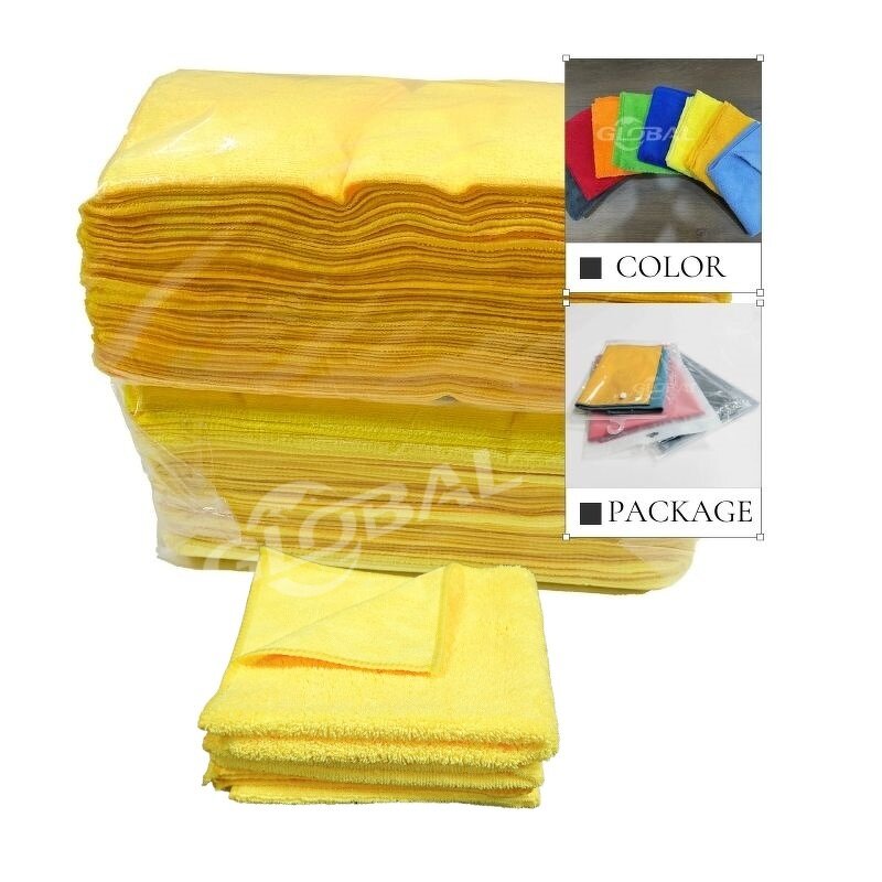 Car Washing Towel Manufacturer - 40*40cm Yellow 36 Pack High Low Pile 300gsm