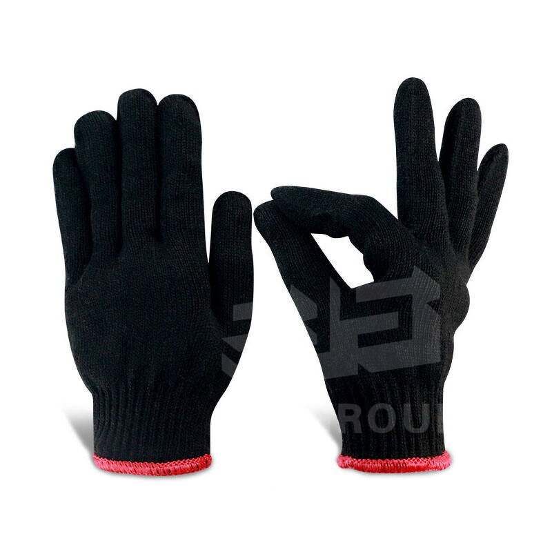 Work Safety Gloves Manufacturer - Hot Sale Durable Thickening Black Knitting for Industrial