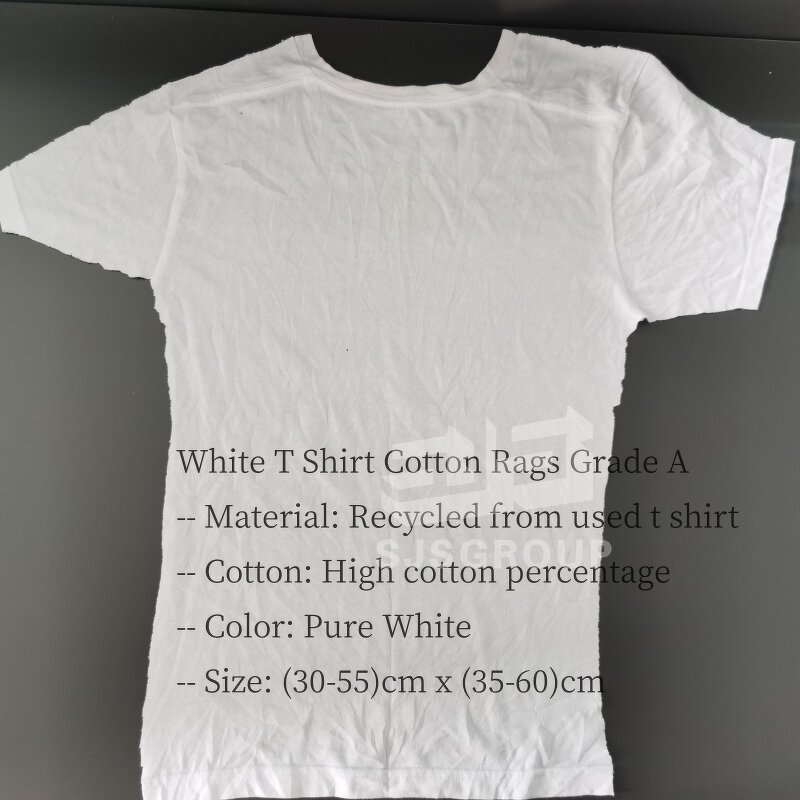 Cleaning Rags Manufacturer - Grade A 10-25kg Industrial Oil Absorbent White t Shirt Cotton Scraps