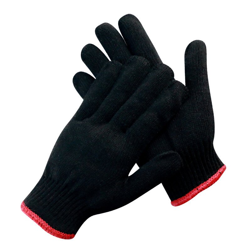 Work Safety Gloves Manufacturer - Hot Sale Wear-resisting Black Cotton for Industrial Construction