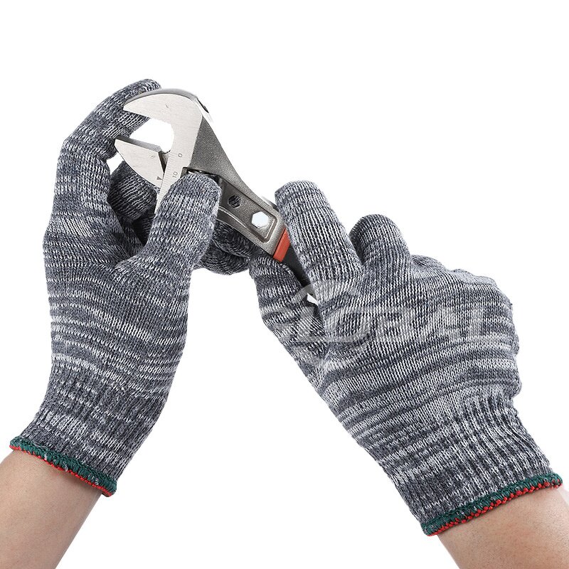 Work Safety Gloves Manufacturer - High Quality Dark Grey Cotton Knitted for Garden Cleaning