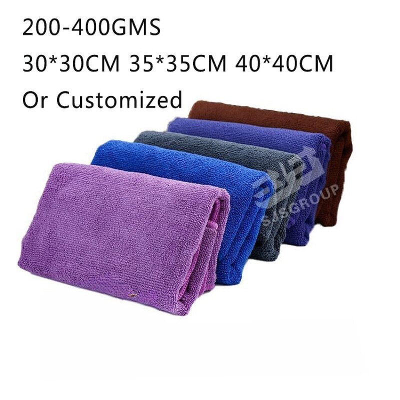 Microfiber Towel Manufacturer - High-density Customization Logo 30x30 40x40 for Car