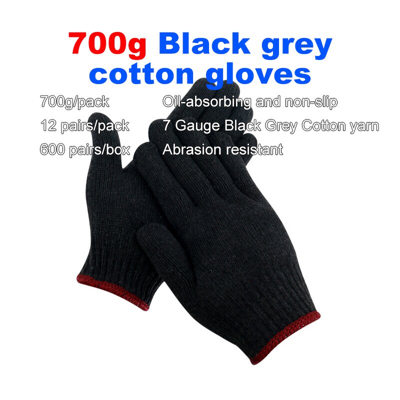 Cotton Gloves Manufacturer - High Quality Durable 700g Grey Heavy Work Industrial