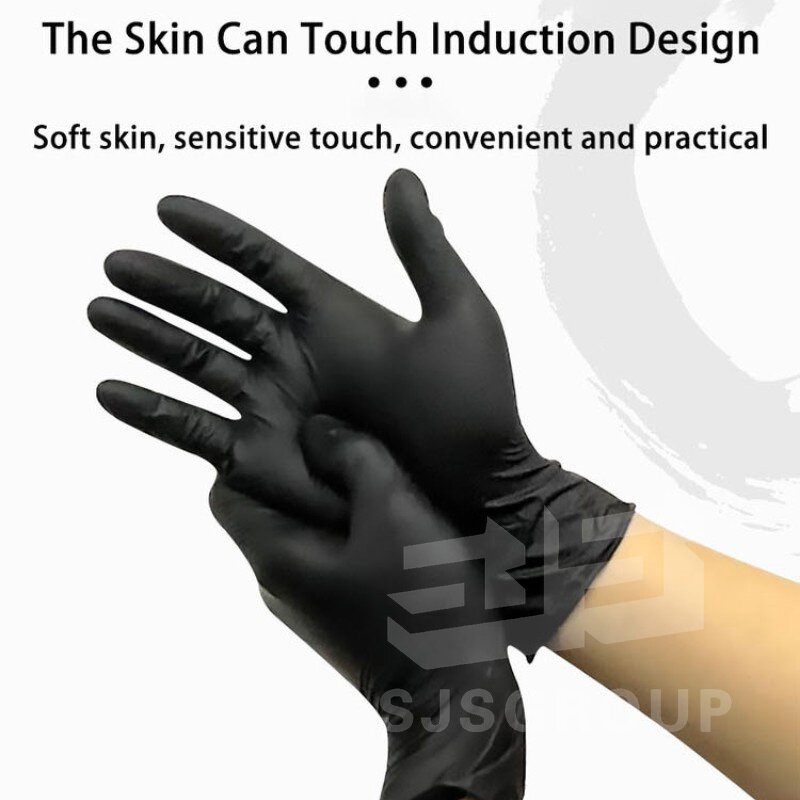 Nitrile Gloves Manufacturer - 100 Pcs Box 4mil 6mil Black Pure Examination Industrial