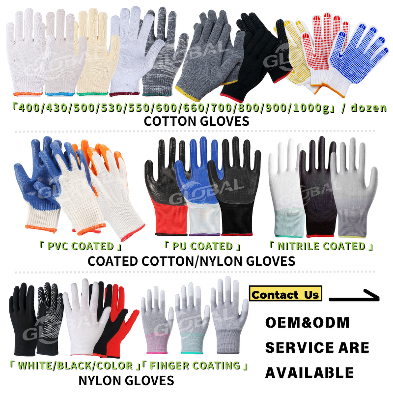 Work Gloves Manufacturer - High Quality Durable Thicken Black Knitted Cotton Hand Safety