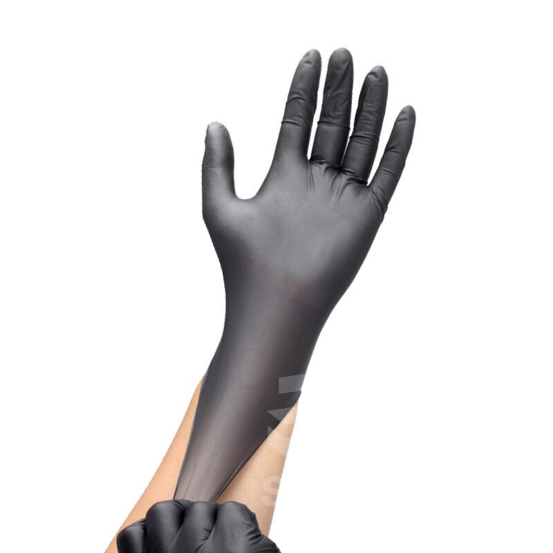 Nitrile Gloves Manufacturer - RTS Waterproofing Disposable Powder Free Pure Black 5 Mil