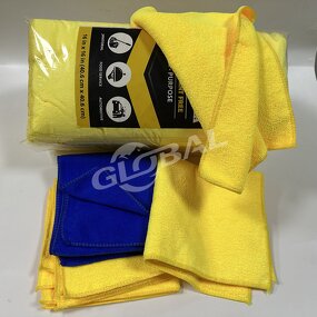 Microfiber Towel Manufacturer - 16"x16" Yellow 36 Pack Free Sample High Low Pile 40x40