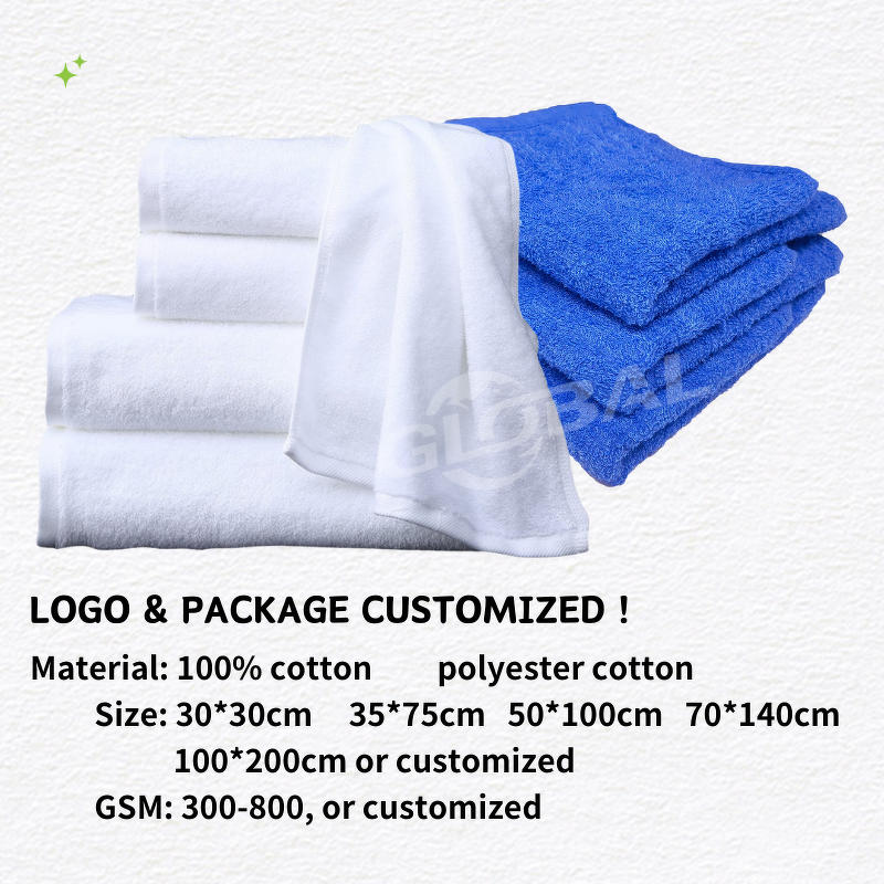 Bath Towels Manufacturer - Factory Supply Custom Classical Plain 30*30 70*140cm 100% Cotton