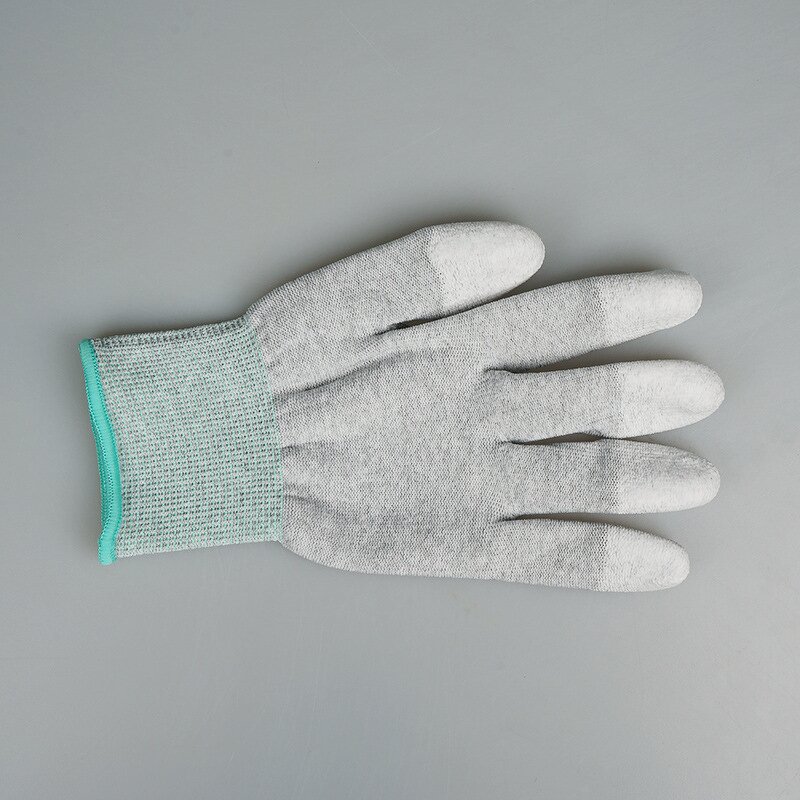 Work Gloves Manufacturer - Customizable Anti Static Knitted White PU ESD Carbon Fiber Top Fit