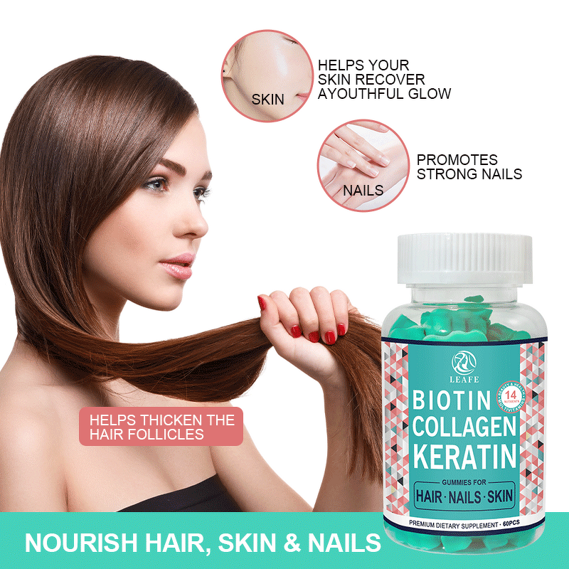 Hair Growth Gummies Manufacturer - Beauty Biotin Collagen Keratin Halal Gummy Bears