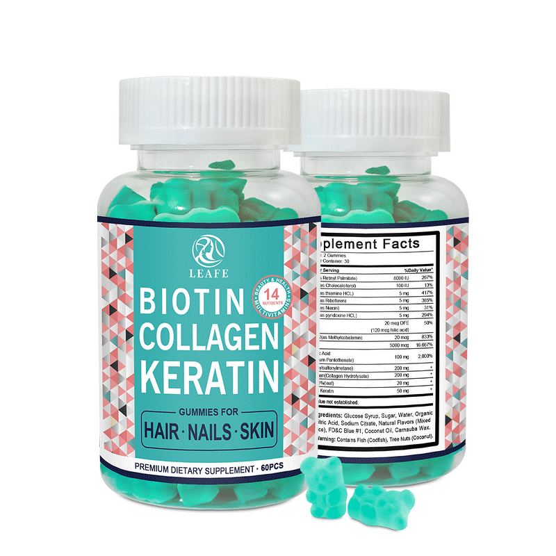 Hair Growth Gummies Manufacturer - Beauty Biotin Collagen Keratin Halal Gummy Bears