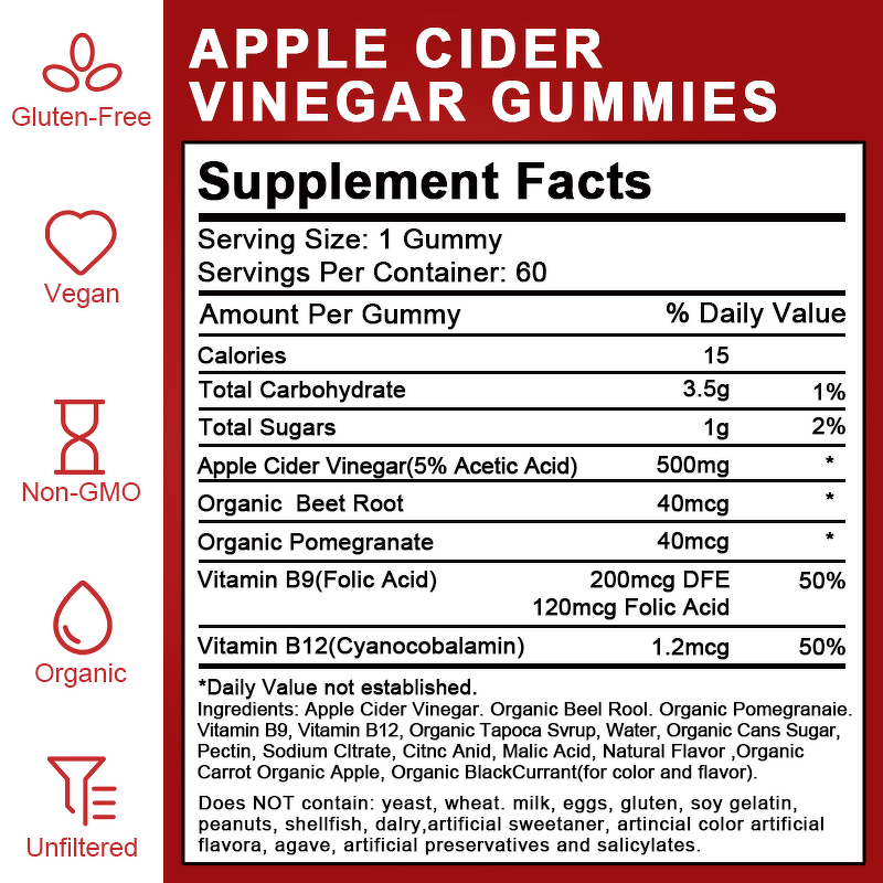 ACV Gummies Manufacturer - Hot Selling Detox Cleanse Slimming With Mother Organic