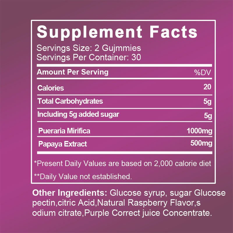 Breast Enhancement Gummies Manufacturer - Natural Pueraria Lobata Papaya Butt Lifting