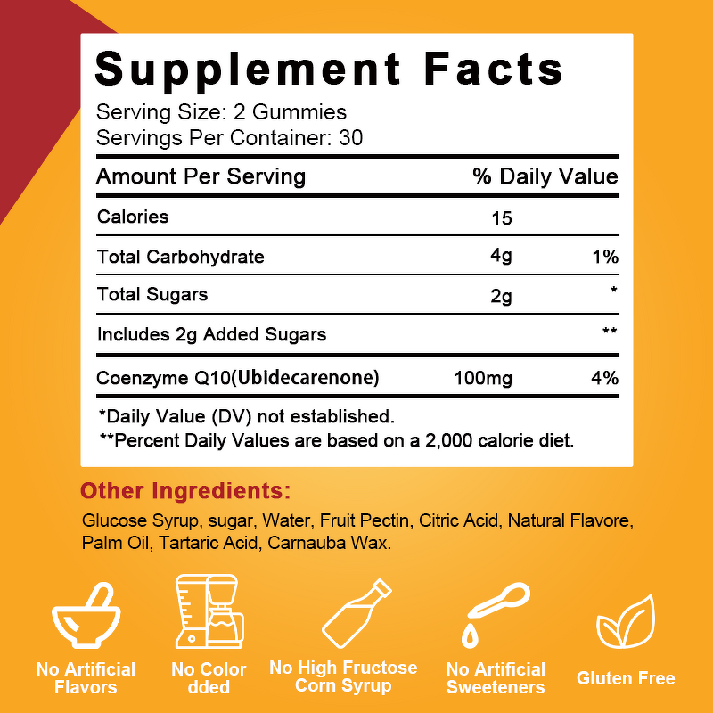 CoQ10 Gummies Manufacturer - OEM Vegetarian 100MG Antioxidant Vitamin Supplement