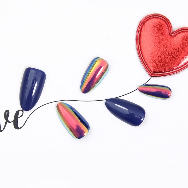 Phosphorescence False Nails Manufacturer - 24pcs Diamond Grid