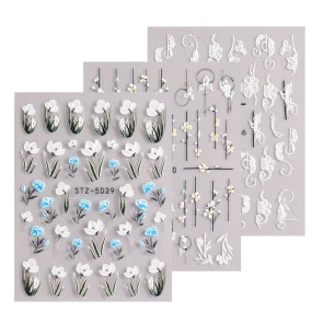 Nail Gel Stickers Supplier - 3D Lace Flower 5D Decorations