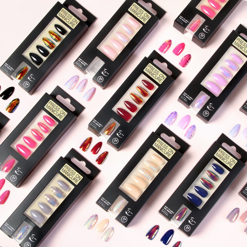 Phosphorescence False Nails Manufacturer - 24pcs Diamond Grid