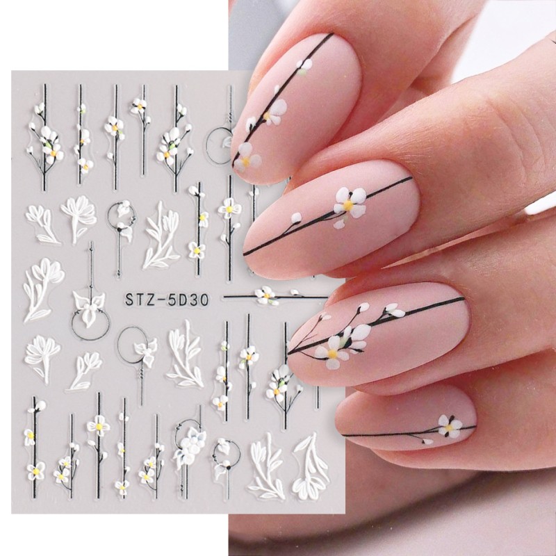 Nail Gel Stickers Supplier - 3D Lace Flower 5D Decorations