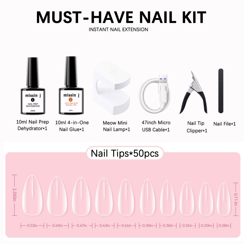 Portable LED Nail Lamp Supplier - 4-in-1 Glue Prep Set OEM