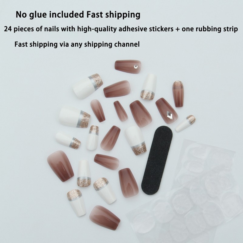 French False Nails Manufacturer - 24pcs Pink Nude Squoval